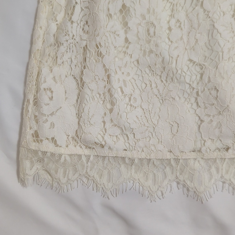 ABERCROMBIE & FITCH Lace Sweetheart Sleeveless Mini-Dress, Color Ivory Size XS - Picture 8 of 16